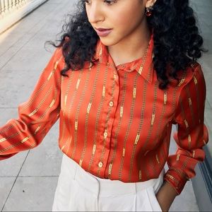 Michael Kors ✨ Chain Link Button Up Blouse